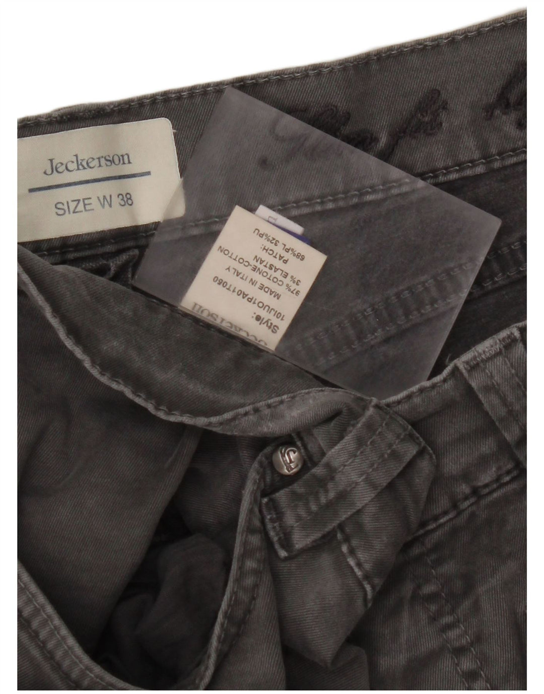 Ανδρικό JECKERSON Slim Fit Casual Παντελόνι W38 L33 Γκρι βαμβακερό