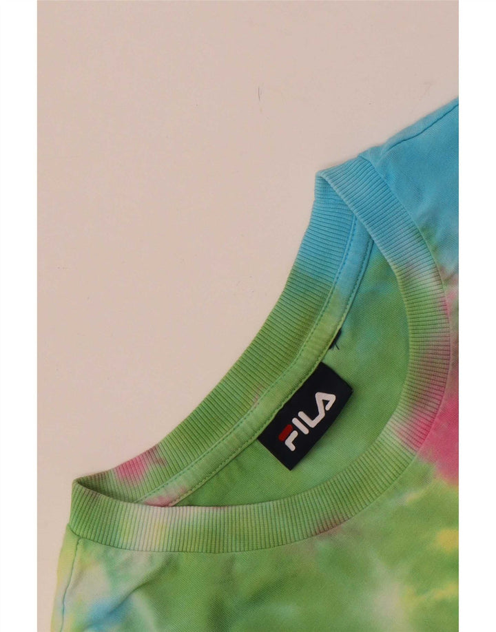 Fila Γυναικείο T-Shirt Top UK 12 μεσαία πολύχρωμη βαφή γραβάτας