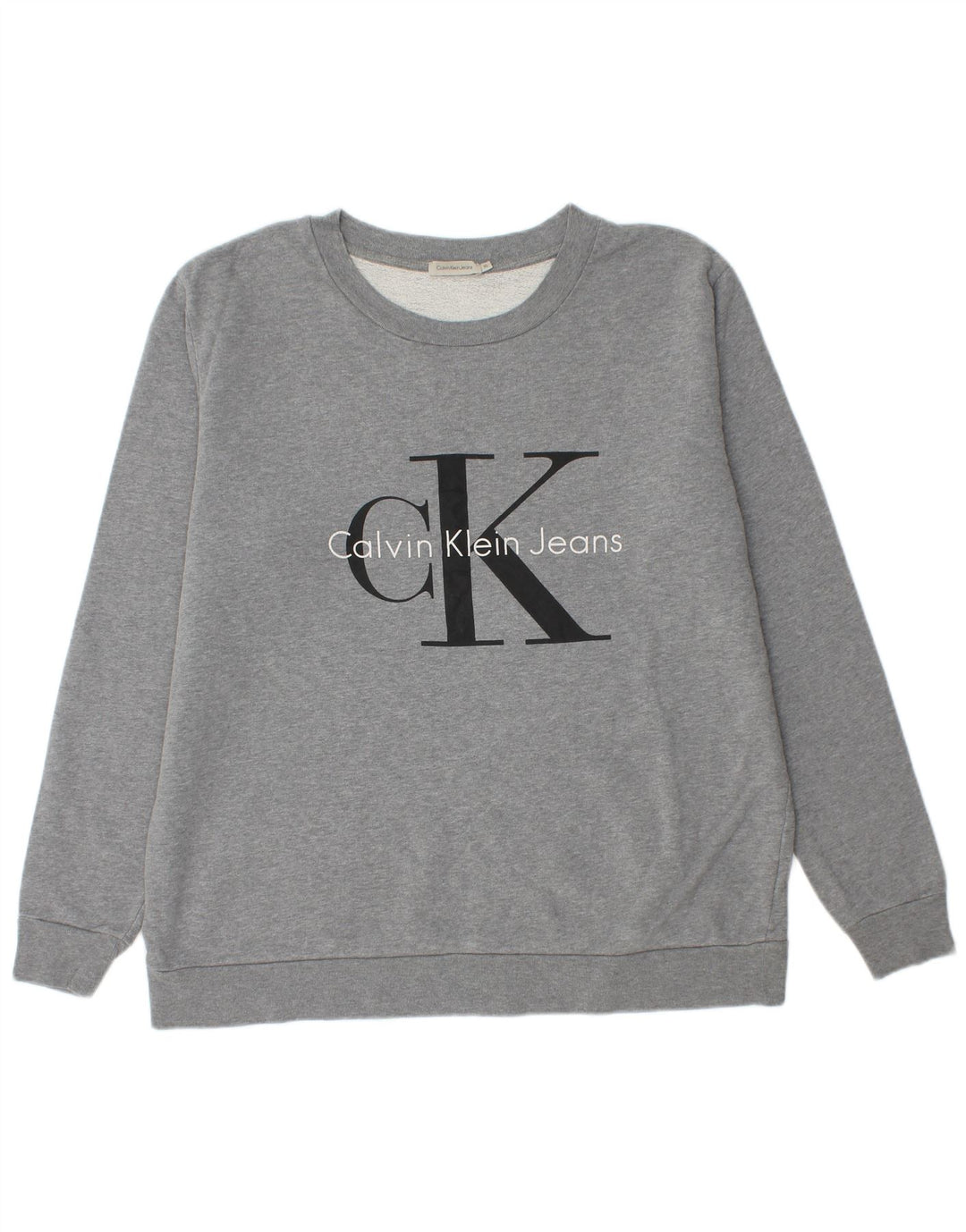 CALVIN KLEIN JEANS Ανδρικό γραφικό φούτερ Jumper XL Γκρι βαμβακερό