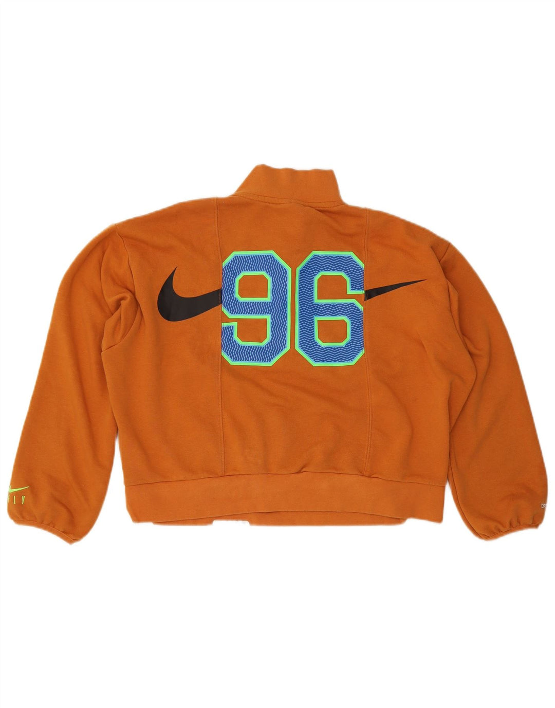 Γυναικείο Nike Dri Fit γραφικό φούτερ μεγάλου μεγέθους Jumper UK 10 Small Orange