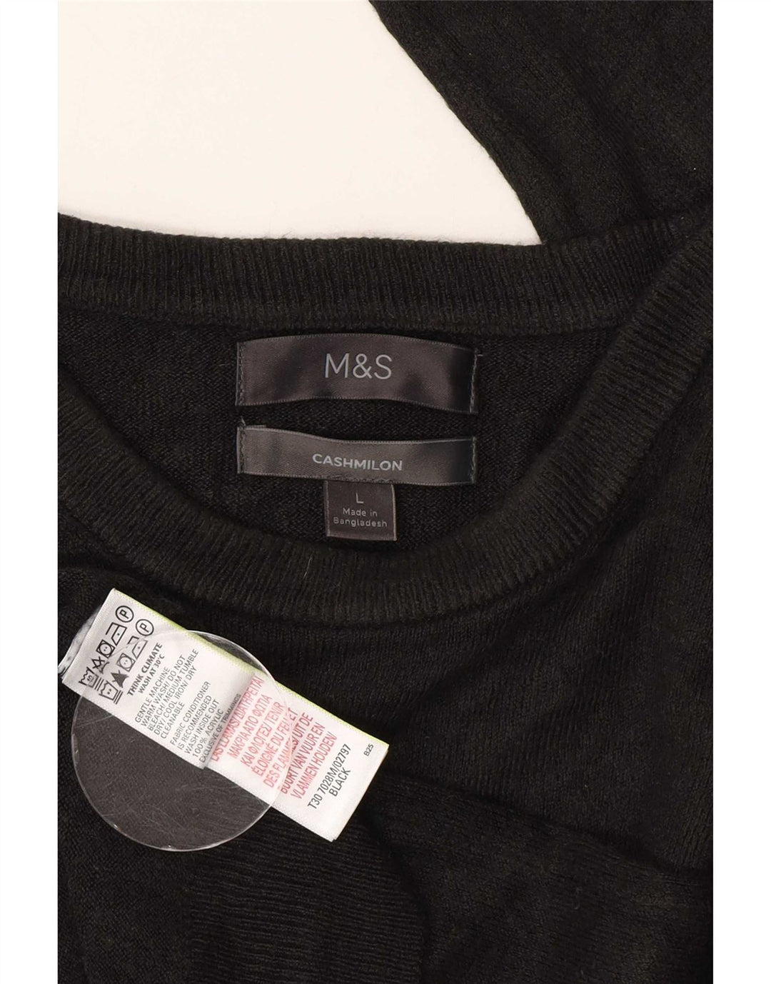 Marks & Spencer Ανδρικό πουλόβερ με λαιμόκοψη μεγάλο μαύρο ακρυλικό
