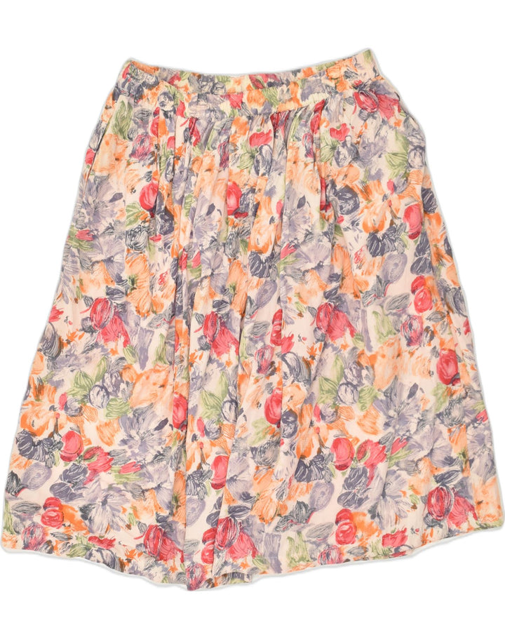 VINTAGE Womens A-Line Skirt IT 44 Medium Multicoloured Floral Viscose | Vintage Vintage | Thrift | Second-Hand Vintage | Used Clothing | Messina Hembry 