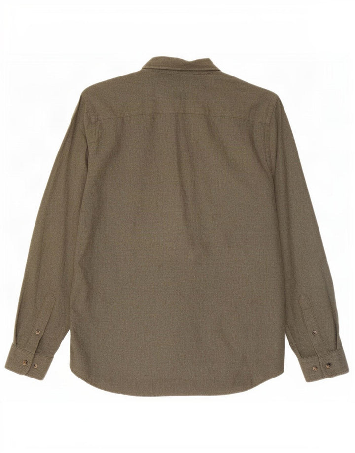 Jack & Jones Ανδρικό Φανελένιο Πουκάμισο Μικρό Χακί Βαμβακερό