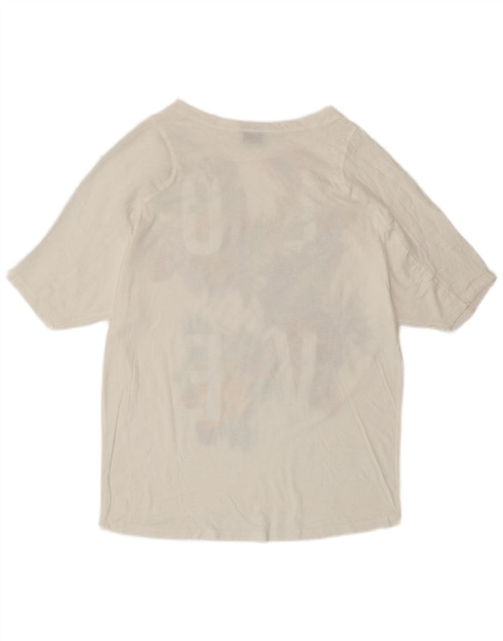 Γυναικείο γραφικό μπλουζάκι ZARA Top UK 10 Small White Floral