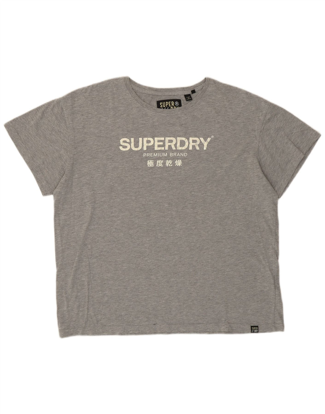 Γυναικείο γραφικό μπλουζάκι υπερμεγέθη SUPERDRY Top UK 16 μεγάλο γκρι βαμβακερό