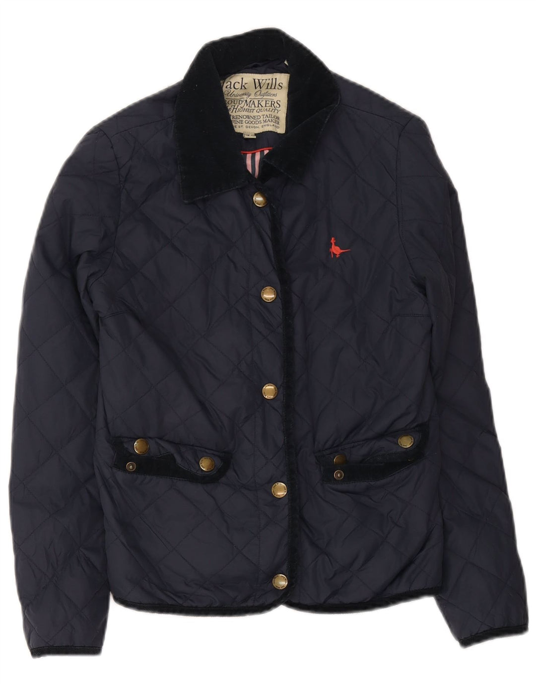 Jack Wills Γυναικείο καπιτονέ μπουφάν UK 10 Small Navy Blue Nylon