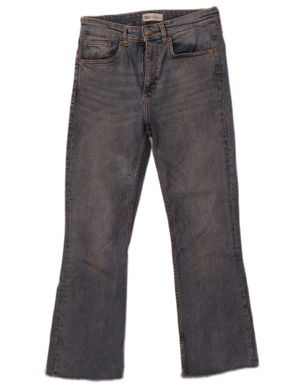 Zara Γυναικεία Crop Bootcut Jeans EU 38 Small W28 L26 Blue Cotton