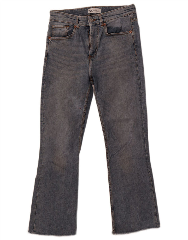 Zara Γυναικεία Crop Bootcut Jeans EU 38 Small W28 L26 Blue Cotton