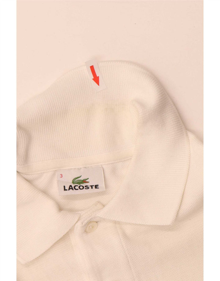 Ανδρικό πουκάμισο πόλο Lacoste, μέγεθος 3, μικρό λευκό βαμβακερό