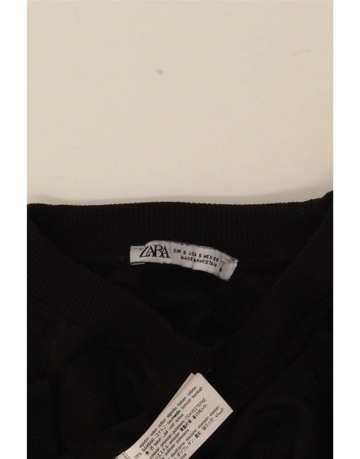Zara Γυναικεία φούτερ μεγάλου μεγέθους Jumper UK 10 Small Black Cotton