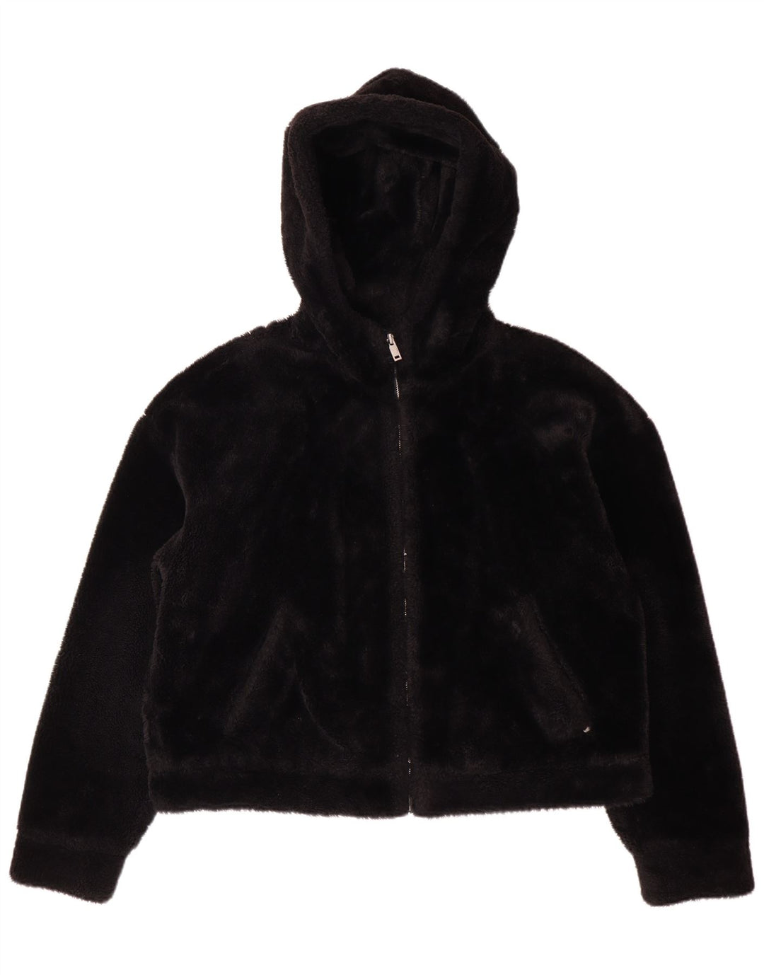 UGG Γυναικείο Fleece Jacket με κουκούλα UK 14 Medium Μαύρο Πολυεστέρας