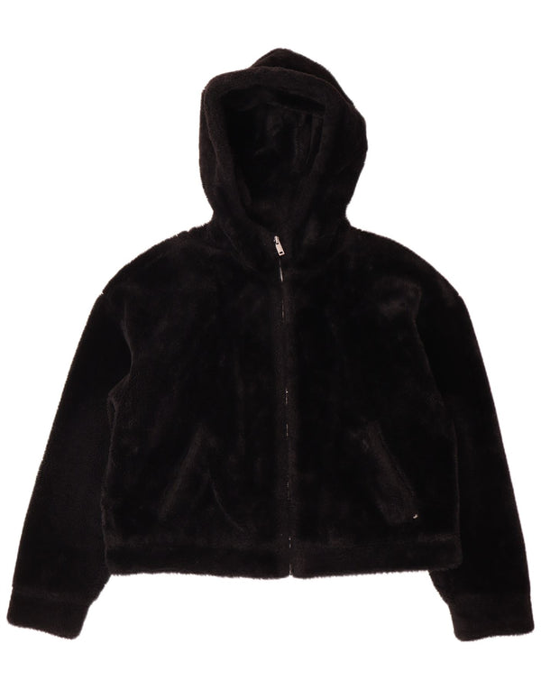 UGG Γυναικείο Fleece Jacket με κουκούλα UK 14 Medium Μαύρο Πολυεστέρας