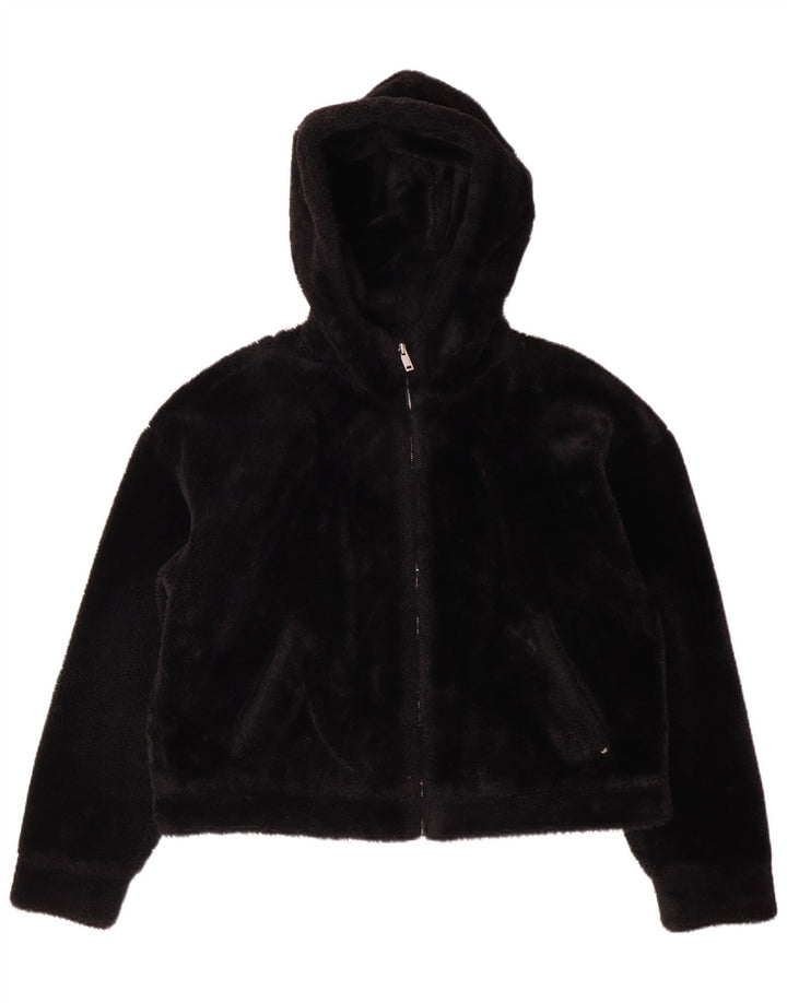 UGG Γυναικείο Fleece Jacket με κουκούλα UK 14 Medium Μαύρο Πολυεστέρας