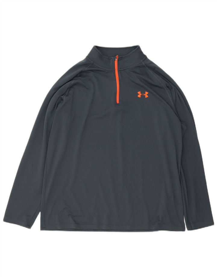 Ανδρική φόρμα πουλόβερ με φερμουάρ Heat Gear Under Armour Top Large Grey