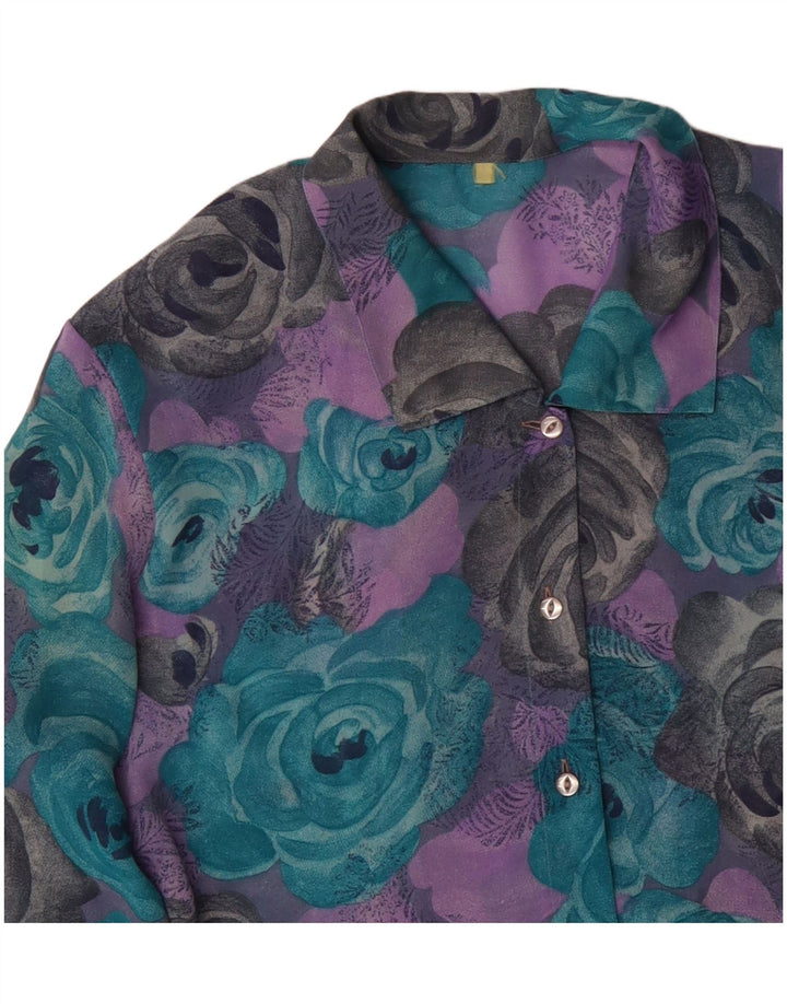 VINTAGE Γυναικείο Πουκάμισο Μπλούζα UK 18 XL Πολύχρωμο Floral