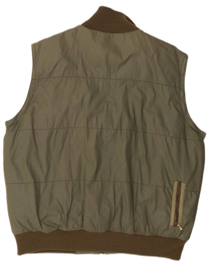 Levi's Mens Padded Gilet UK 40 Large Green Cotton