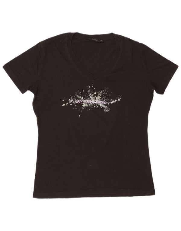 Γυναικείο γραφικό μπλουζάκι CALVIN KLEIN JEANS Top UK 20 2XL Μαύρο