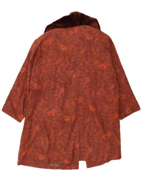 MICHAEL MORTELL Γυναικείο Oversized Πανωφόρι UK 12 Medium Brown Paisley