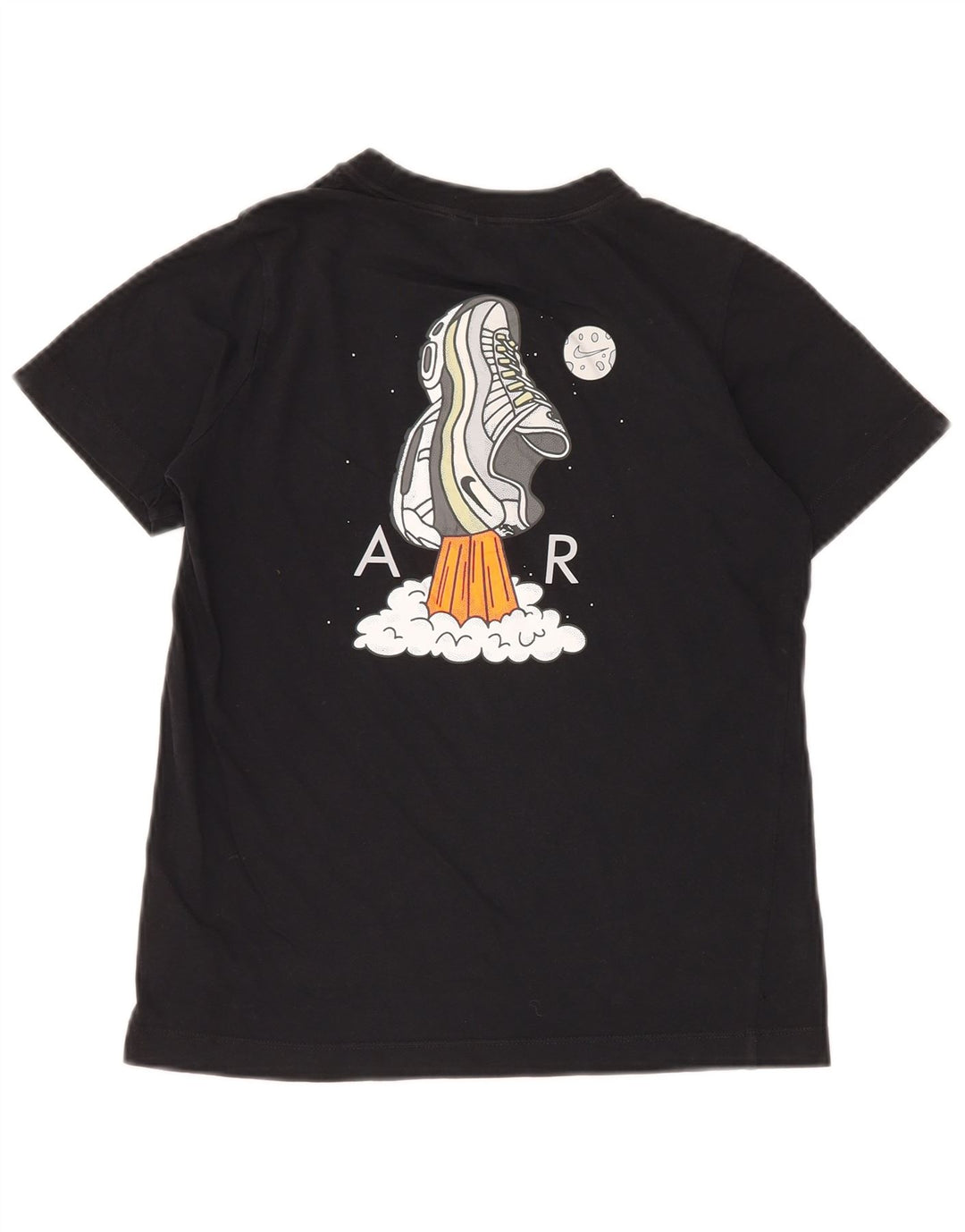 Γραφικό μπλουζάκι NIKE για αγόρια 10-11 ετών μεσαίο μαύρο βαμβακερό