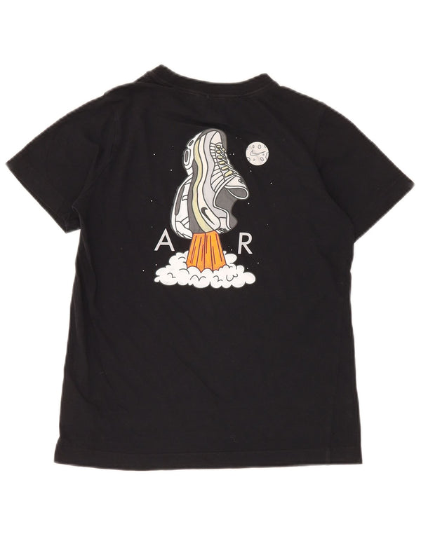 Γραφικό μπλουζάκι NIKE για αγόρια 10-11 ετών μεσαίο μαύρο βαμβακερό