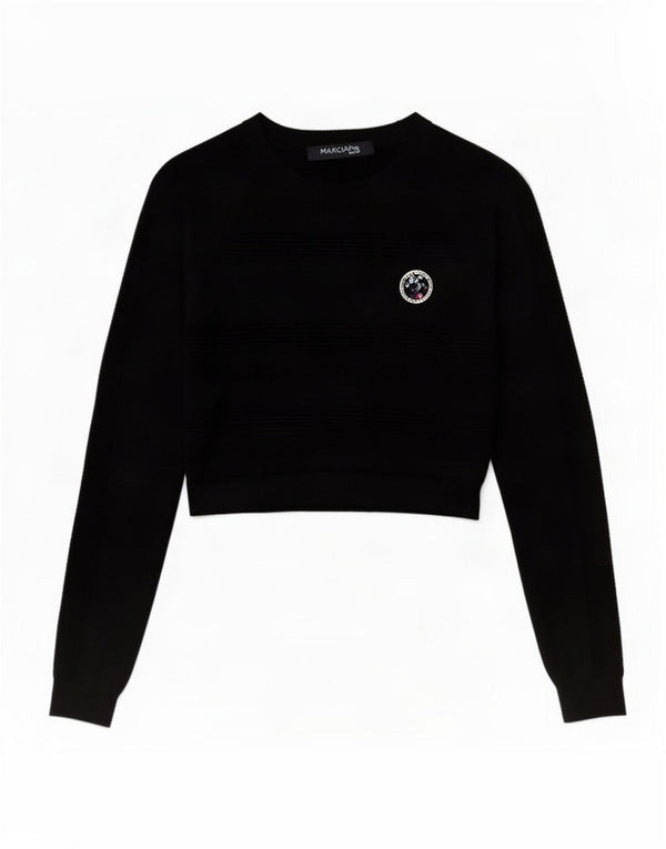 Guess By Marciano Γυναικείο Crop Boat Neck Jumper πουλόβερ US 2 XS Μαύρο