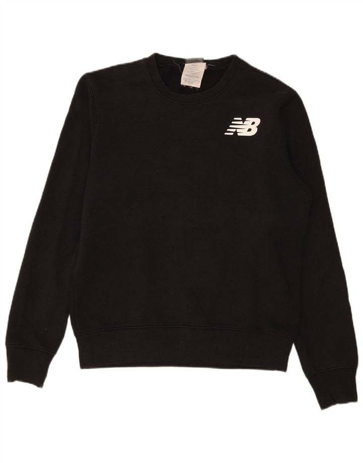 Ανδρικό γραφικό φούτερ New Balance Jumper Μικρό μαύρο βαμβακερό