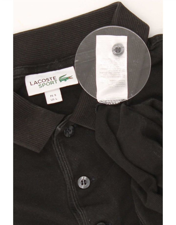 Ανδρικό πουκάμισο πόλο Lacoste, μέγεθος 5, μεγάλο μαύρο βαμβακερό