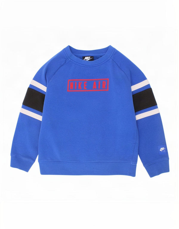 Γραφικό φούτερ Nike Boys Jumper 6-7 ετών Μεγάλο μπλε χρώματος βαμβακερό