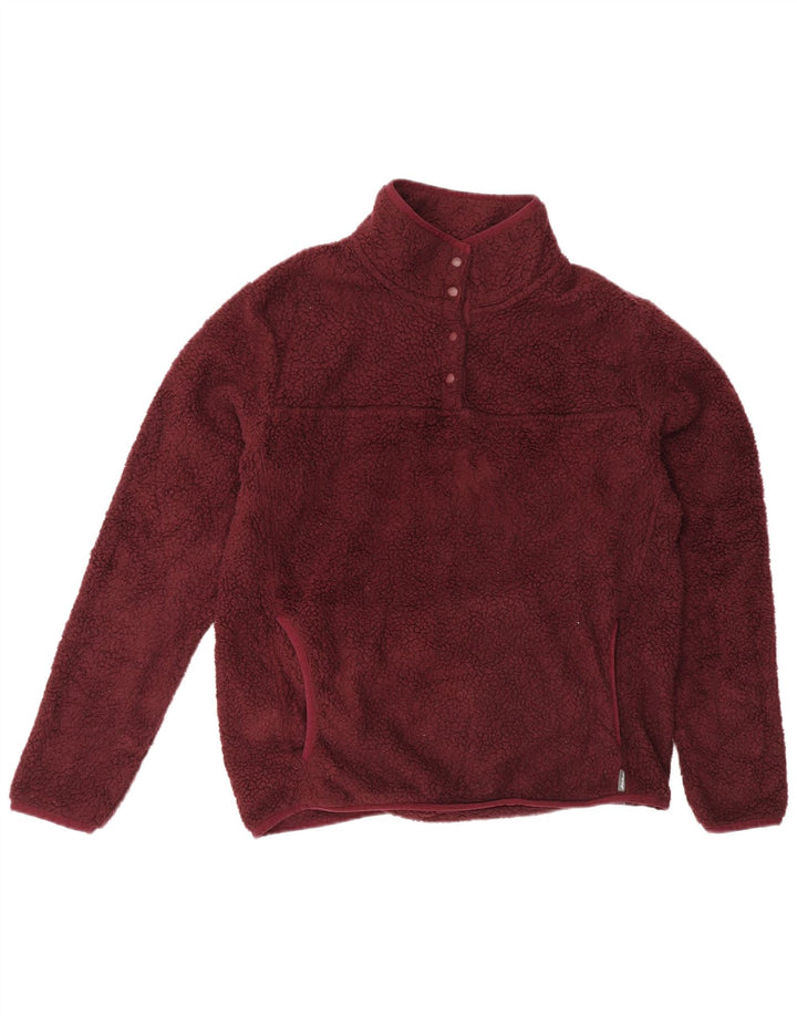 Eddie Bauer Γυναικείο μπλουζάκι με λαιμό Fleece άλμα UK 14 Medium Burgundy