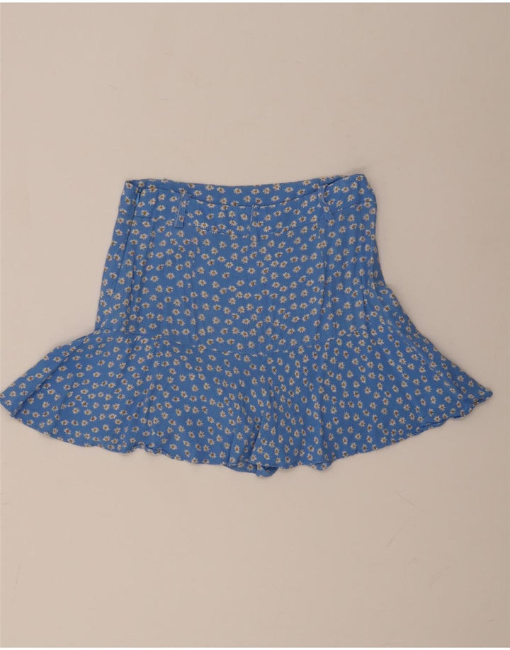 Zara Γυναικεία Μίνι Φούστα Medium W28 Blue Floral Viscose