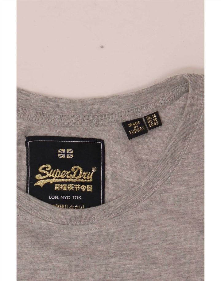 Γυναικείο γραφικό μπλουζάκι Superdry Top UK 14 Large Grey