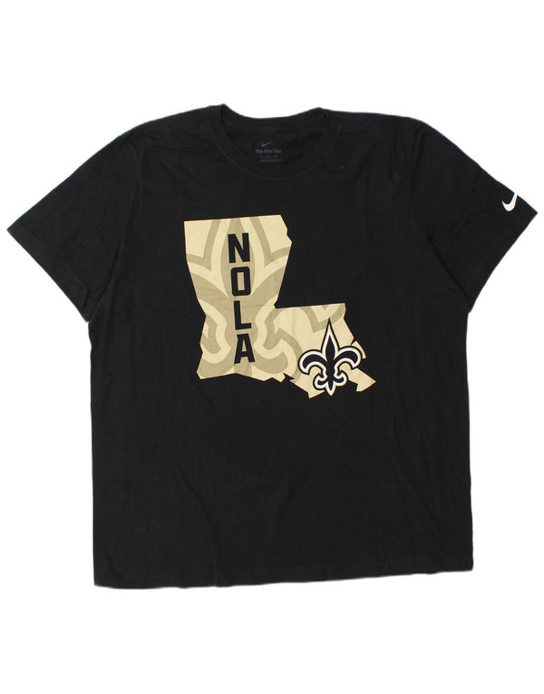 Ανδρικό γραφικό μπλουζάκι NIKE New Orleans Saints XL Μαύρο βαμβακερό