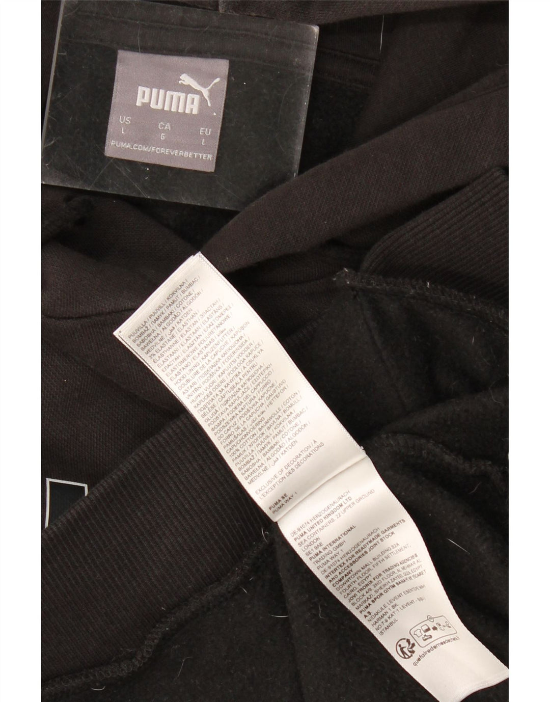 Ανδρικό γραφικό κουκούλα PUMA, μεγάλο μαύρο βαμβακερό