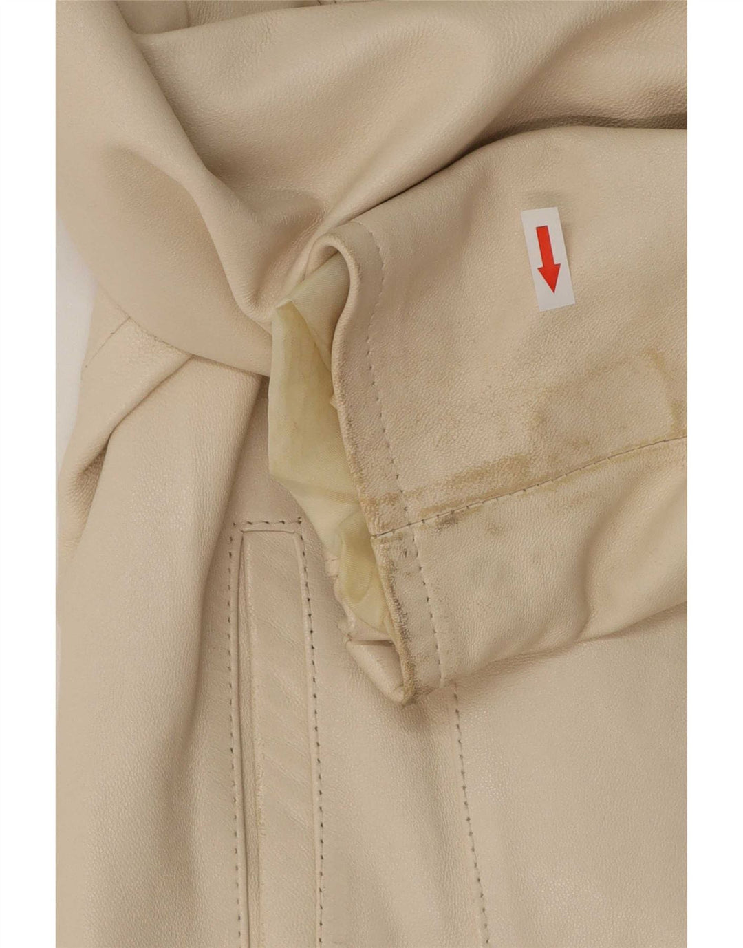 Vintage Γυναικείο Δερμάτινο Μπουφάν UK 14 Medium Beige