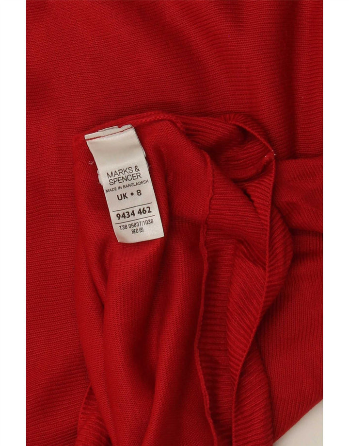 Marks & Spencer Γυναικείο πουλόβερ με λαιμόκαυμα μεγάλου μεγέθους UK 8 Small Red