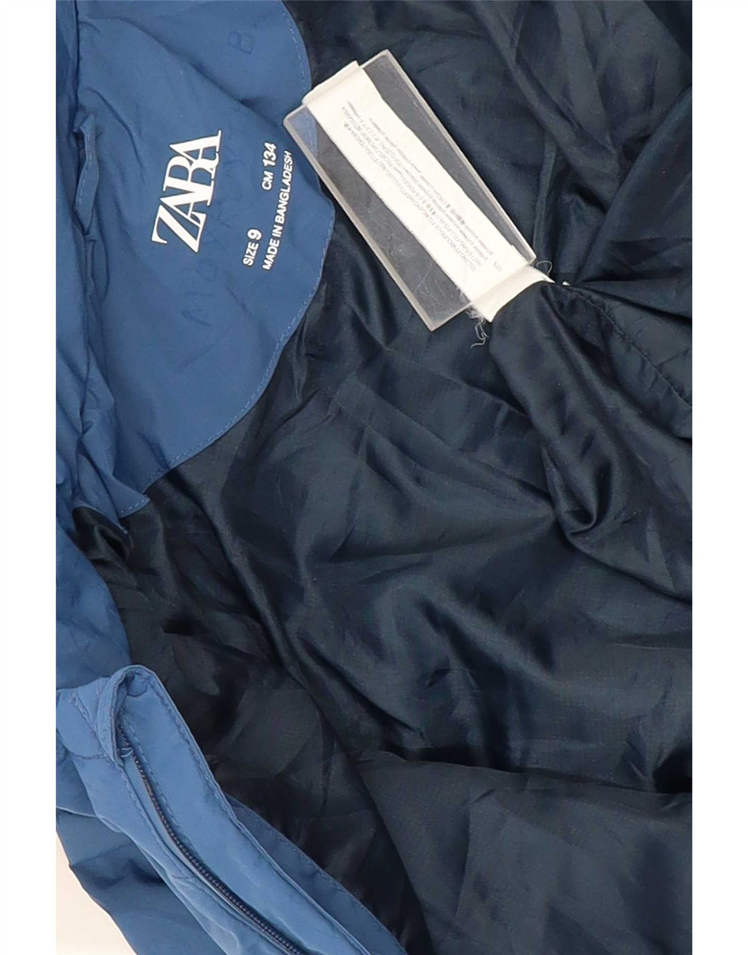 Μπουφάν Zara Boys με κουκούλα με επένδυση 8-9 ετών Μπλε Πολυεστέρας