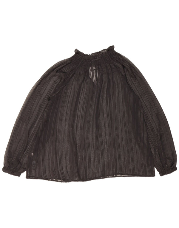Marks & Spencer Γυναικεία υπερμεγέθη μακρυμάνικα See Through Top UK 6 XS Black