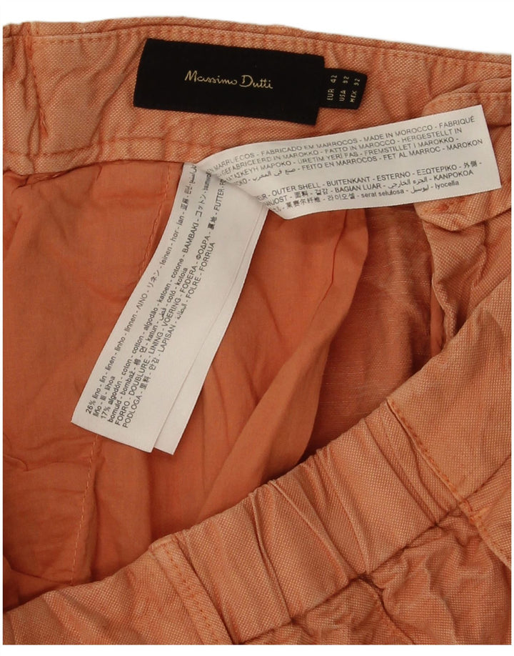 Massimo Dutti Ανδρικό σορτς Chino EU 42 Μεγάλο W32 Πορτοκαλί βαμβακερό