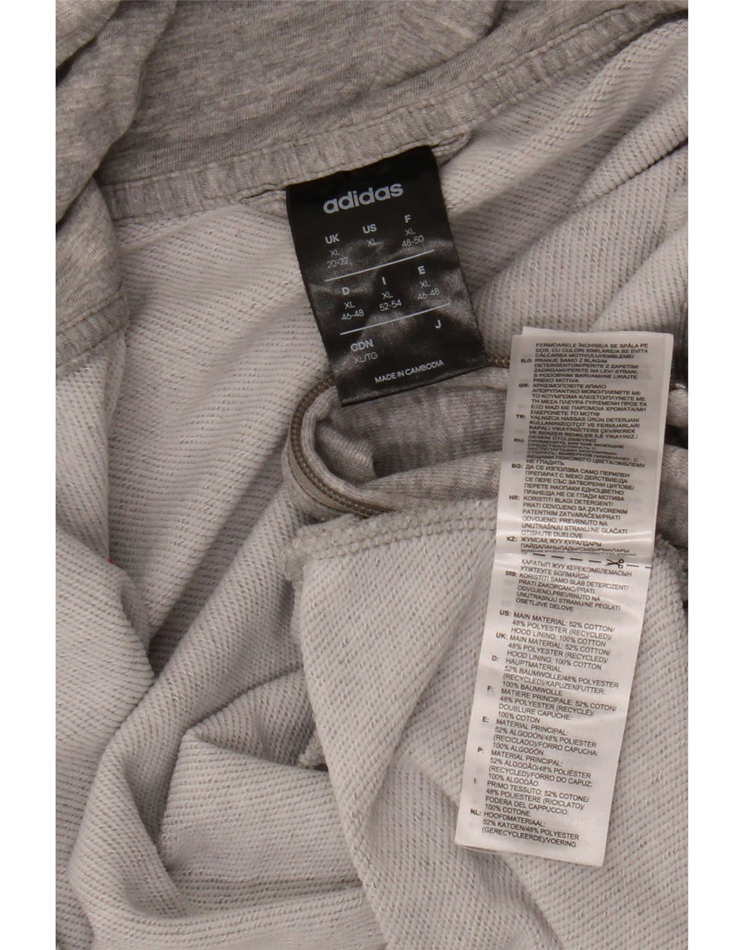 Γυναικείο πουλόβερ με κουκούλα ADIDAS UK 20/22 XL Γκρι βαμβακερό