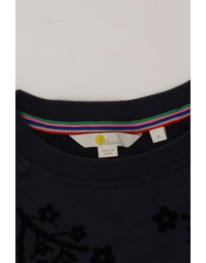 BODEN Womens Graphic Sweatshirt Jumper UK 14 Medium Navy Blue Cotton Vintage Boden and Second-Hand Boden from Messina Hembry 