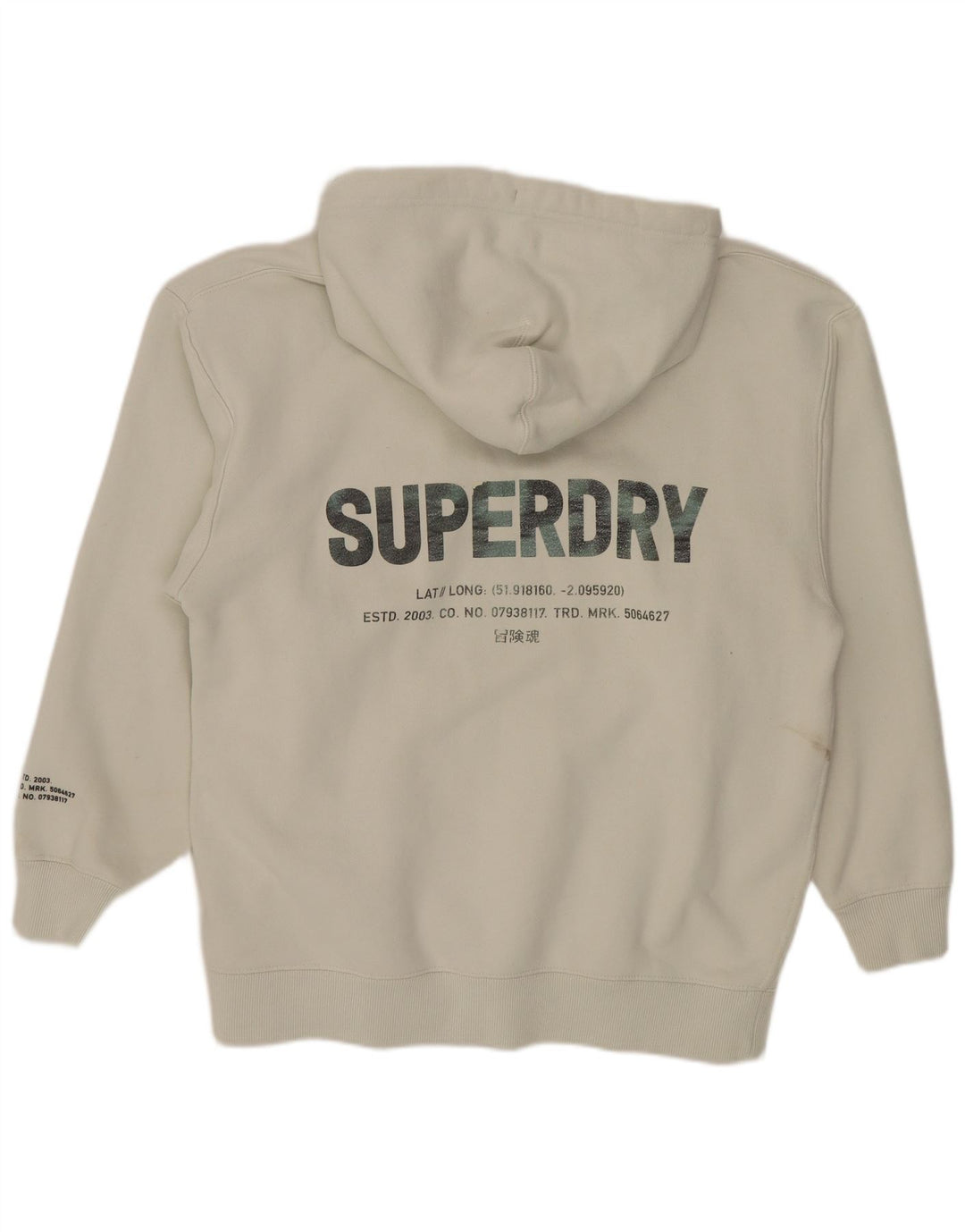 Ανδρικό γραφικό κουκούλα Superdry, μεσαίο λευκό βαμβακερό