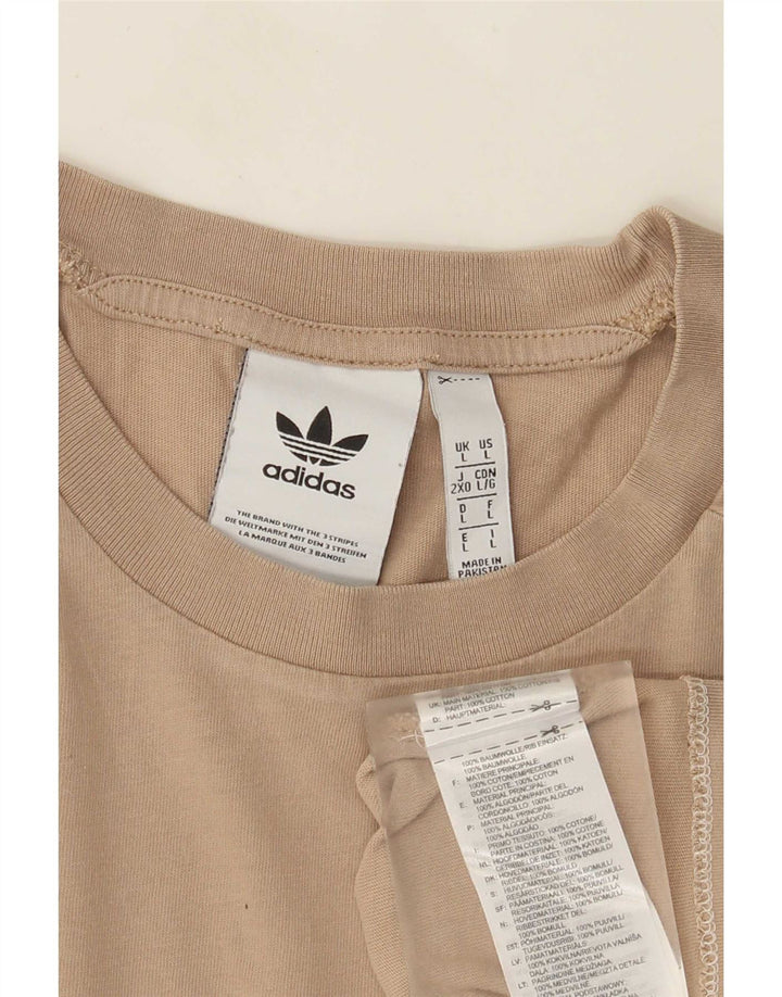 Ανδρικό T-Shirt Adidas Top μεγάλο μπεζ βαμβακερό