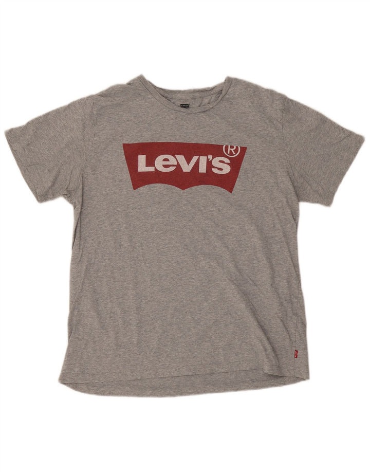 Γυναικείο γραφικό T-Shirt Levi's Top UK 16 Large Grey
