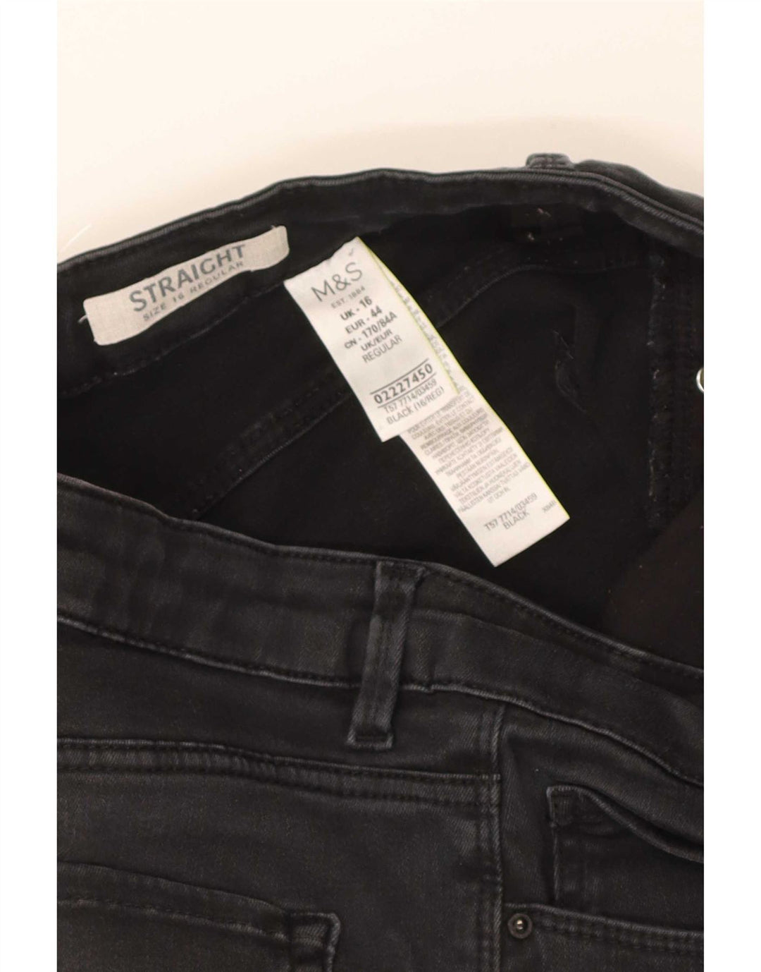 Marks & Spencer Γυναικεία κανονικά ίσια τζιν UK 16 μεγάλα W32 L30 Μαύρο