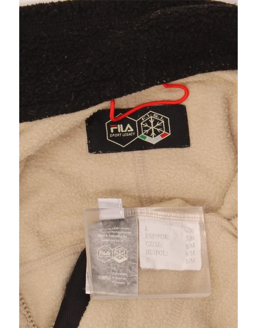 FILA Ανδρικό Fleece Jacket UK 36 Small Beige Colourblock Polyester