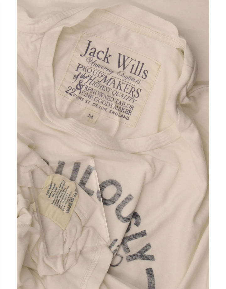 Ανδρικό γραφικό μπλουζάκι Jack Wills, μεσαίο λευκό βαμβακερό