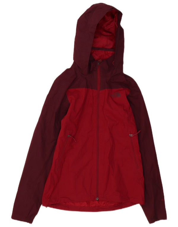 Το North Face γυναικείο μπουφάν βροχής με κουκούλα UK 6 XS μπορντό Colorblock