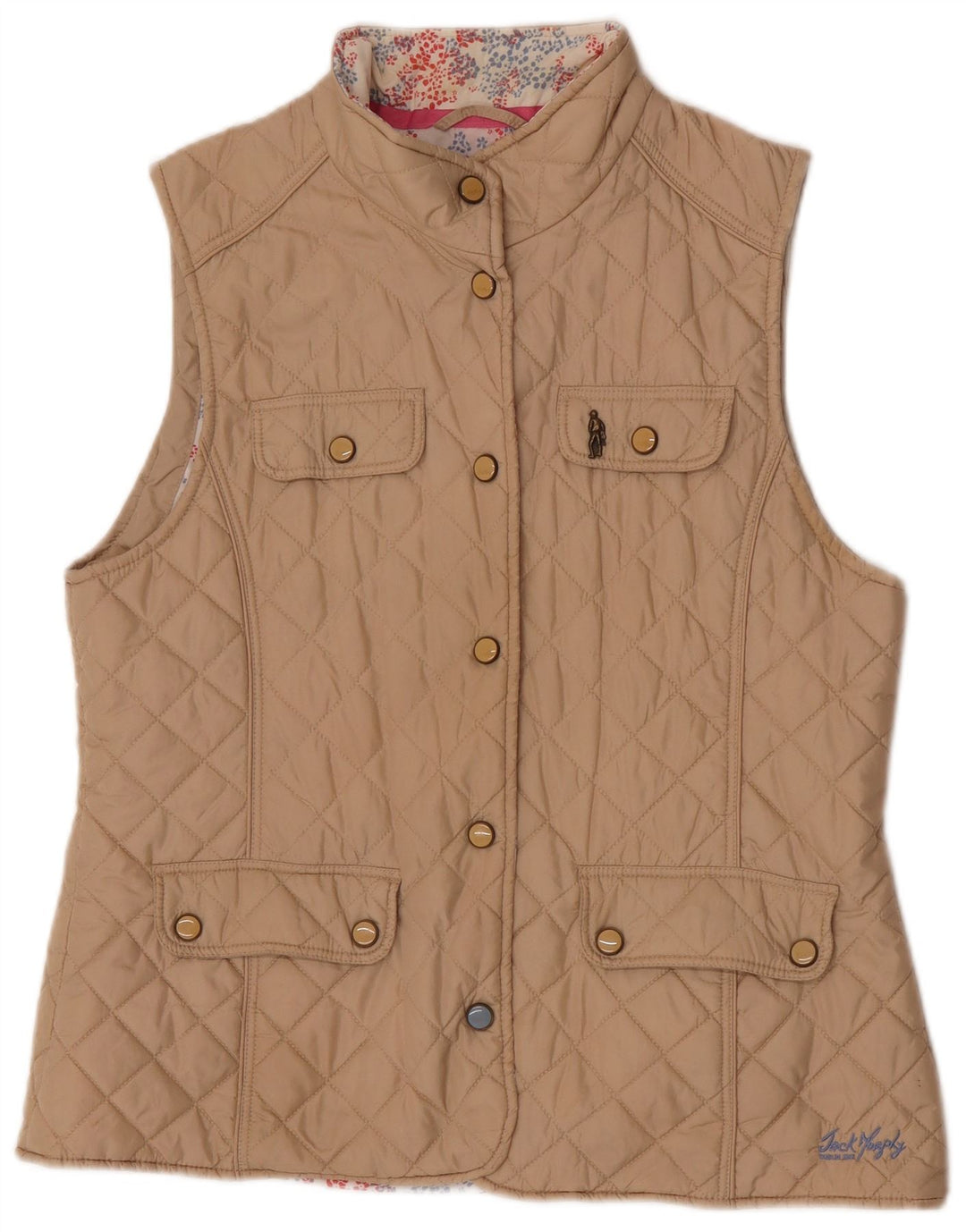 Jack Murphy Γυναικεία καπιτονέ Gilet UK 16 Large Beige Nylon