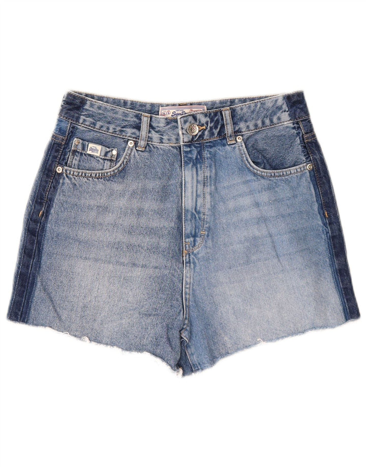 Γυναικείο τζιν σορτς Superdry W28, μεσαίο μπλε βαμβακερό