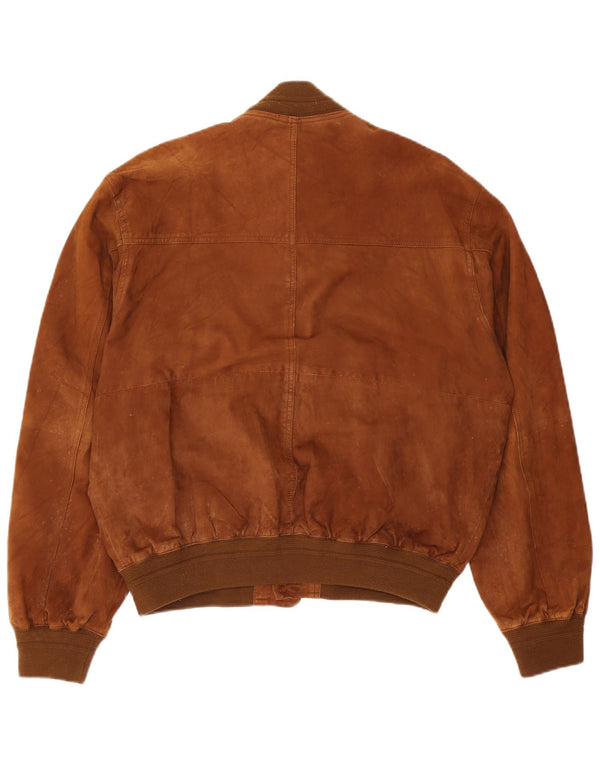 Vintage Ανδρικό Suede Bomber Jacket UK 42 XL Καφέ Δερμάτινο